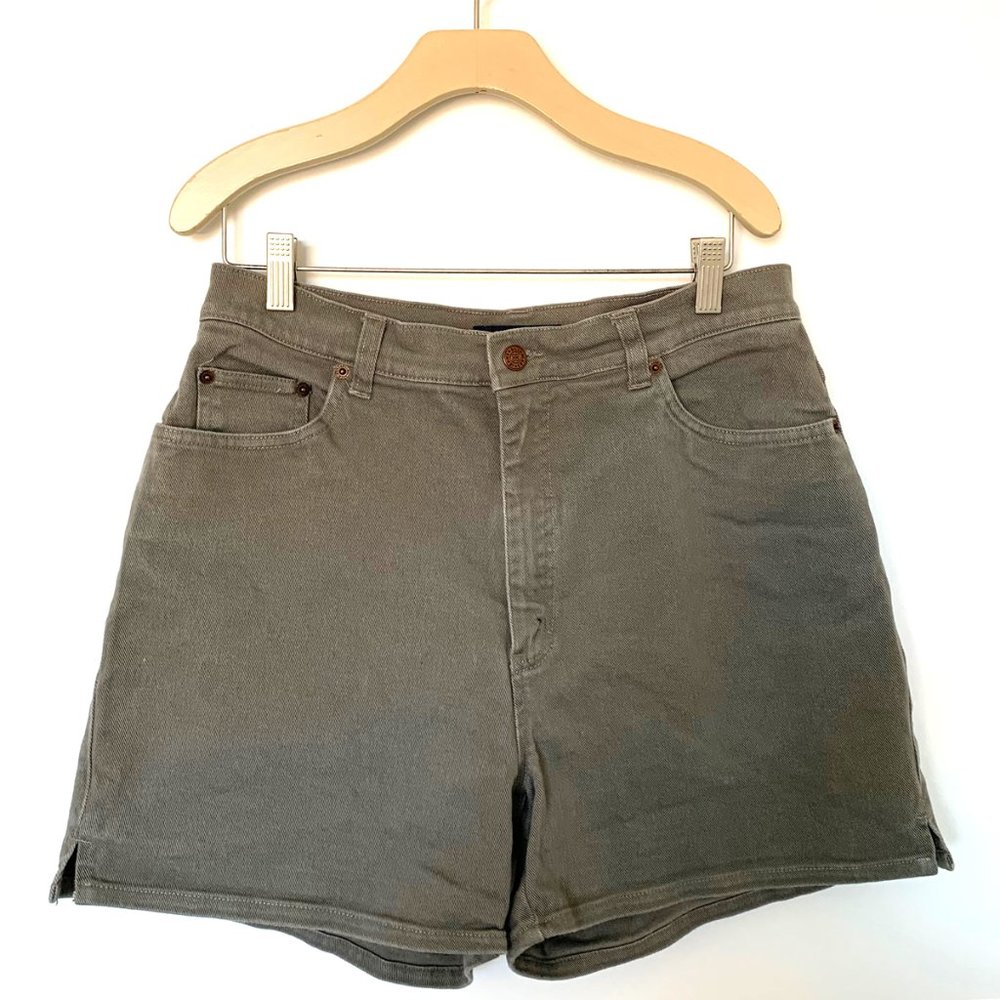 Bill Blass Khaki Denim Stretch Shorts